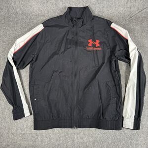 Under Armour Black Lightweight Repels Water Woven Track Jacket Men's Size LG Run